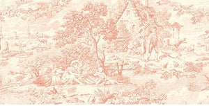 Delphine Toile Rose Französischer Vorhang- & Polsterstoff