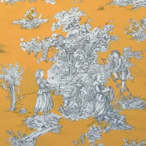 Toile de Jouy Stoff Moutarde | Französisches Design für Vorhänge & Polstermöbel