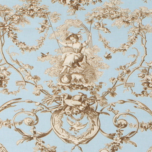 LUDIVINE BLEU French Curtain & Upholstery Fabric