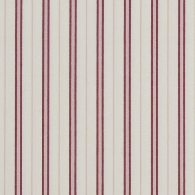 Flaches Muster des klassischen Streifenstoffs Othello in Rot und Apricot auf Creme