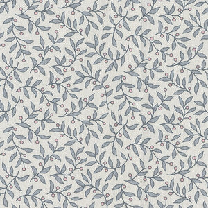 Briou Grey Botanischer Beeren Baumwollstoff