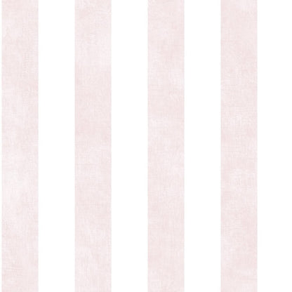 Close-up of COLOUR WASH STRIPE ROSE wallpaper from Arte Fresca Outlet, revealing its elegant vertical stripe pattern. The soft rosé stripes have a distinct, slightly grainy texture, contrasting with the smooth off-white stripes, creating a subtle visual depth and a delicate, watercolor-like effect.