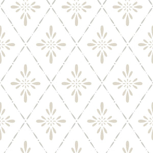 Schwedische Landhaustapete Gunborg Beige Grau