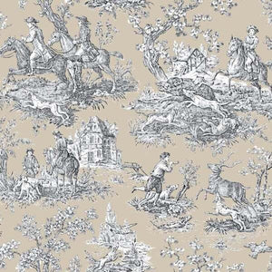 La Chasse Französischer Vorhang- und Dekostoff in Beige