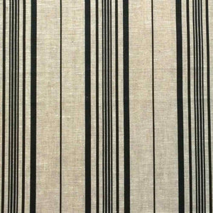 LOGAN STRIPE LIN BLACK printed linen fabric
