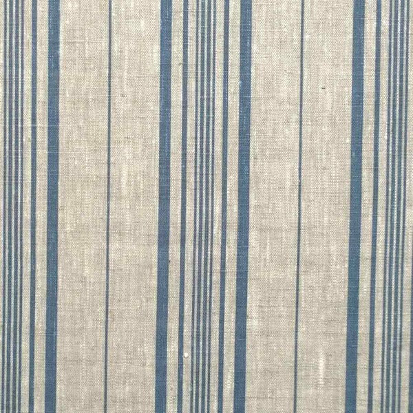 LOGAN STRIPE LIN BLUE printed linen fabric