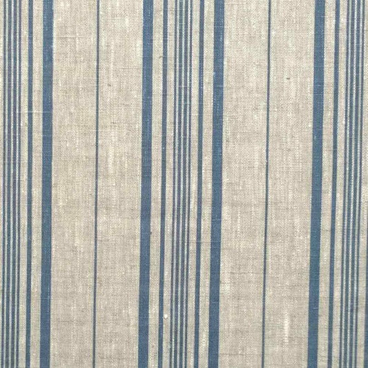 LOGAN STRIPE LIN BLUE printed linen fabric
