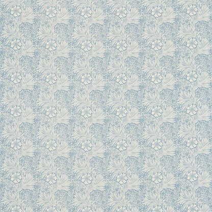 A repeating floral pattern in pale blue and off-white, resembling a classic wallpaper or fabric design.