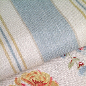 OCTAVIA STRIPE Hellblau Leinenmix