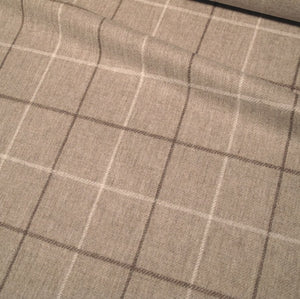 Oxford Check Naturwollstoff | Für Vorhänge & Polstermöbel