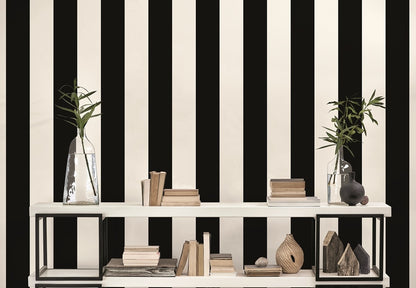 Parker Stripe Pearl Wallpaper White Silver