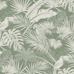 TOUCAN GREEN Französischer Vorhangstoff & Dekostoff